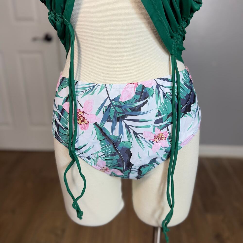 Talisea Two Piece Halter V Neck Swimwear, XL - Picture 2 of 5